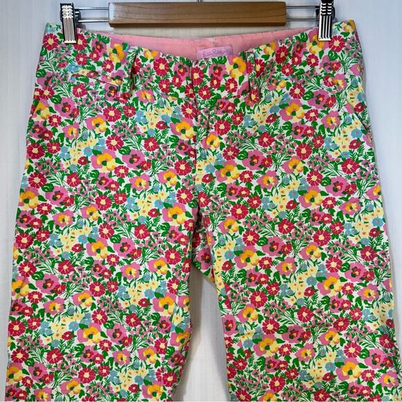 Lilly Pulitzer Whitney Pants Spring Floral Print Women Size 4 Coastal Resortwear - Picture 3 of 6
